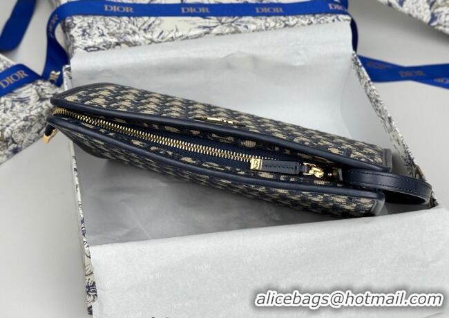 Good Discount Dior 30 Montaigne Dea Pouch in Oblique Jacquard 7096 Blue 2025