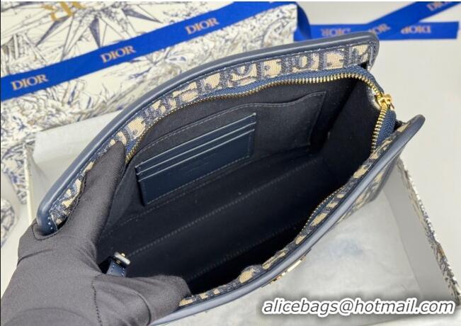 Good Discount Dior 30 Montaigne Dea Pouch in Oblique Jacquard 7096 Blue 2025