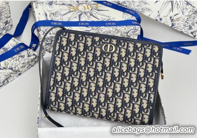 Good Discount Dior 30 Montaigne Dea Pouch in Oblique Jacquard 7096 Blue 2025
