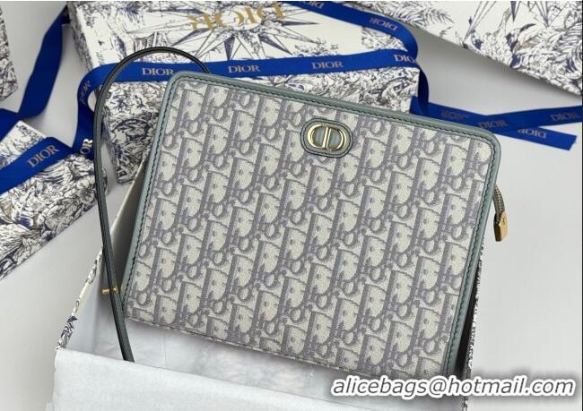 Luxury Cheap Dior 30 Montaigne Dea Pouch in Oblique Jacquard 7096 Grey 2025