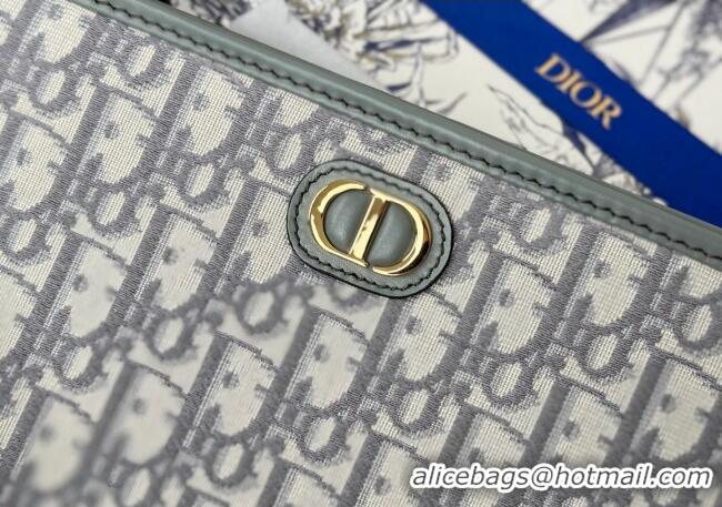 Luxury Cheap Dior 30 Montaigne Dea Pouch in Oblique Jacquard 7096 Grey 2025