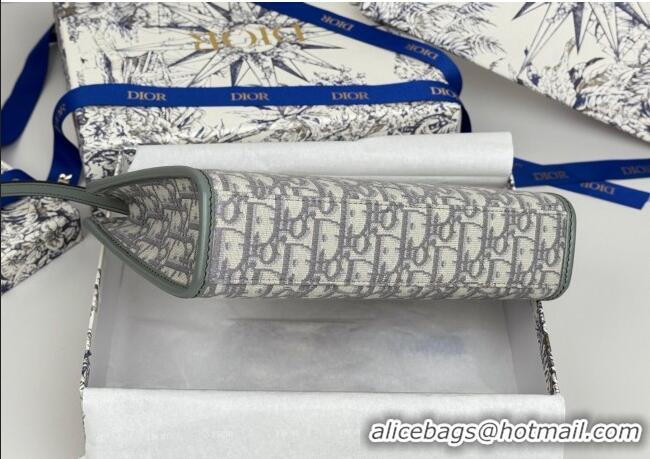 Luxury Cheap Dior 30 Montaigne Dea Pouch in Oblique Jacquard 7096 Grey 2025