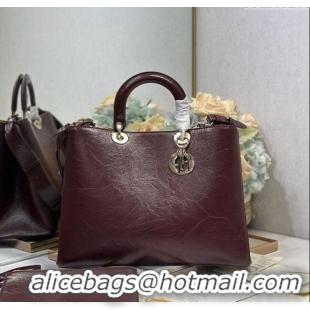 Buy Discount Dior Toujours Large Bag in Crinkled Leather 1188 Burgundy 2025