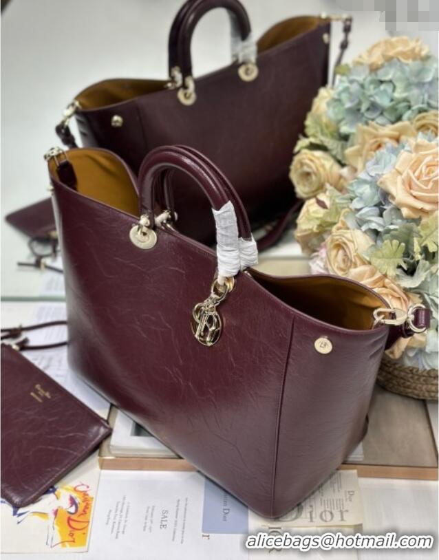 Buy Discount Dior Toujours Large Bag in Crinkled Leather 1188 Burgundy 2025