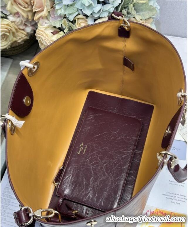 Buy Discount Dior Toujours Large Bag in Crinkled Leather 1188 Burgundy 2025