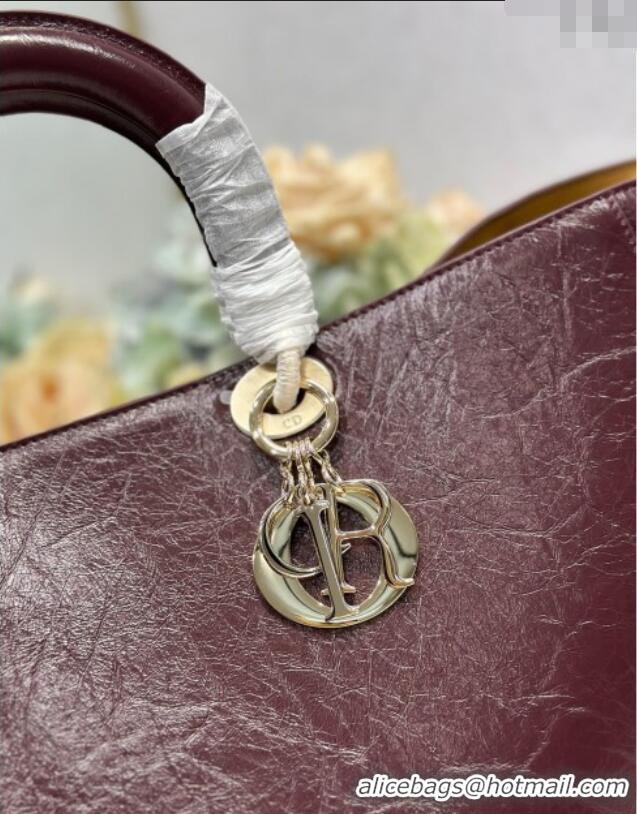 Buy Discount Dior Toujours Large Bag in Crinkled Leather 1188 Burgundy 2025