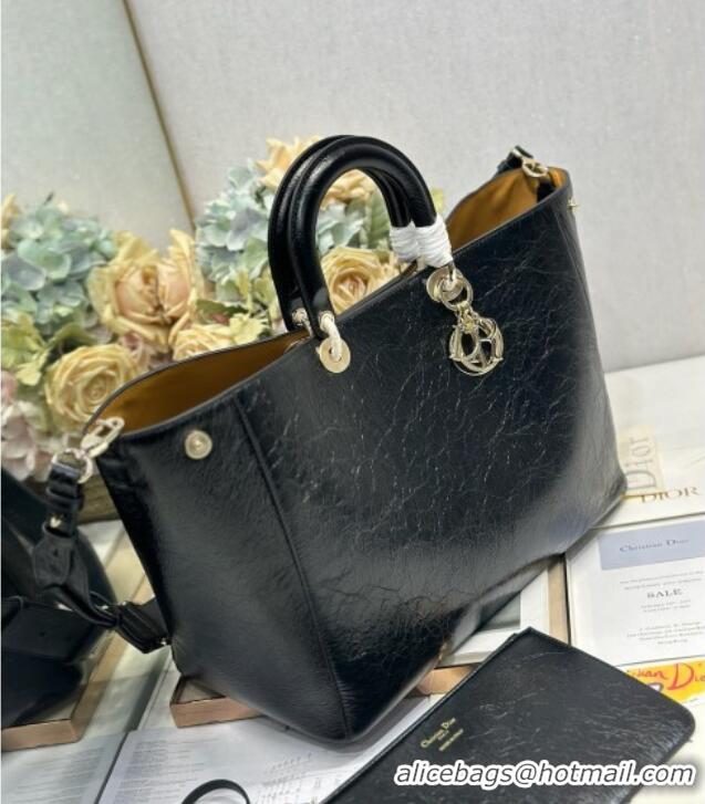 Traditional Specials Dior Toujours Large Bag in Crinkled Leather 1188 Black 2025