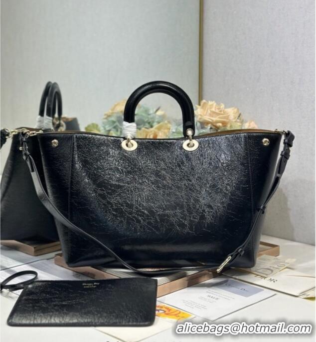 Traditional Specials Dior Toujours Large Bag in Crinkled Leather 1188 Black 2025