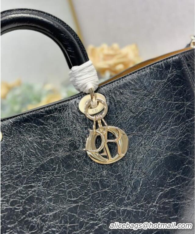 Traditional Specials Dior Toujours Large Bag in Crinkled Leather 1188 Black 2025