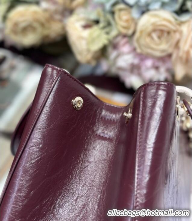 Famous Brand Dior Toujours Medium Bag in Crinkled Leather 1188 Burgundy 2025