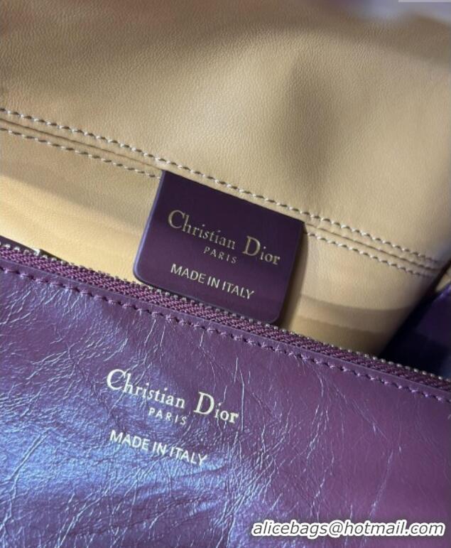 Famous Brand Dior Toujours Medium Bag in Crinkled Leather 1188 Burgundy 2025