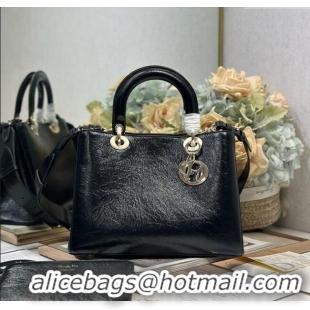 Well Crafted Dior Toujours Medium Bag in Crinkled Leather 1188 Black 2025