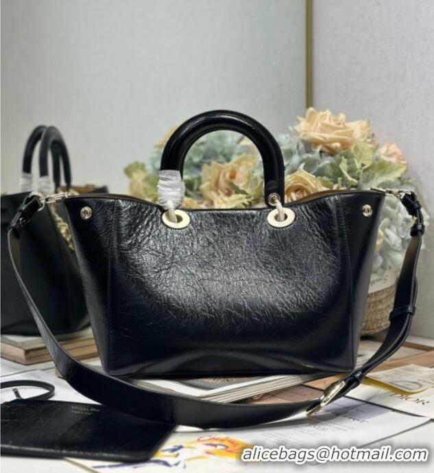 Well Crafted Dior Toujours Medium Bag in Crinkled Leather 1188 Black 2025