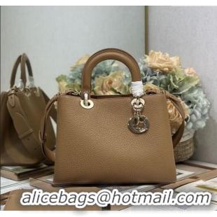 Luxury Cheap Dior Toujours Medium Bag in Litchi Grained Calfskin 1188 Brown 2025