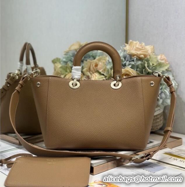 Luxury Cheap Dior Toujours Medium Bag in Litchi Grained Calfskin 1188 Brown 2025