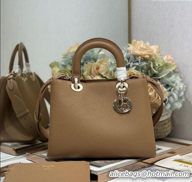 Luxury Cheap Dior Toujours Medium Bag in Litchi Grained Calfskin 1188 Brown 2025