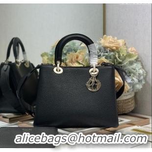 Top Design Dior Toujours Medium Bag in Litchi Grained Calfskin 1188 Black 2025