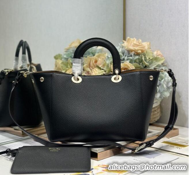 Top Design Dior Toujours Medium Bag in Litchi Grained Calfskin 1188 Black 2025