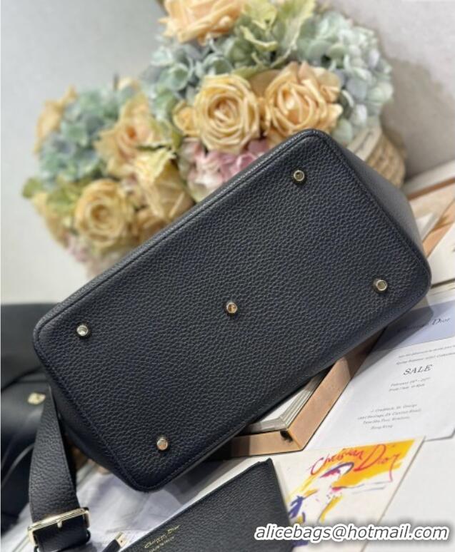 Top Design Dior Toujours Medium Bag in Litchi Grained Calfskin 1188 Black 2025