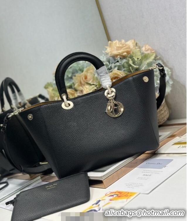 Top Design Dior Toujours Medium Bag in Litchi Grained Calfskin 1188 Black 2025