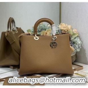 Top Design Dior Toujours Large Bag in Litchi Grained Calfskin D1188 Brown 2025