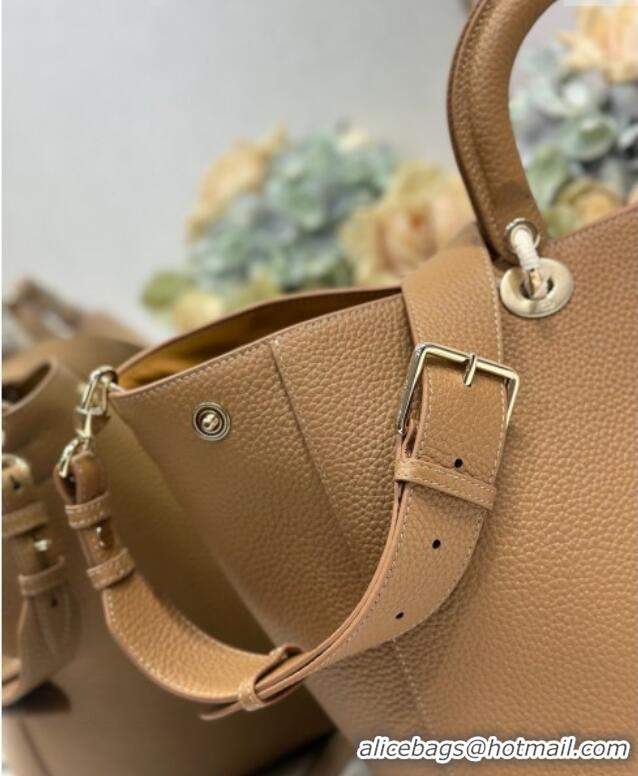 Top Design Dior Toujours Large Bag in Litchi Grained Calfskin D1188 Brown 2025