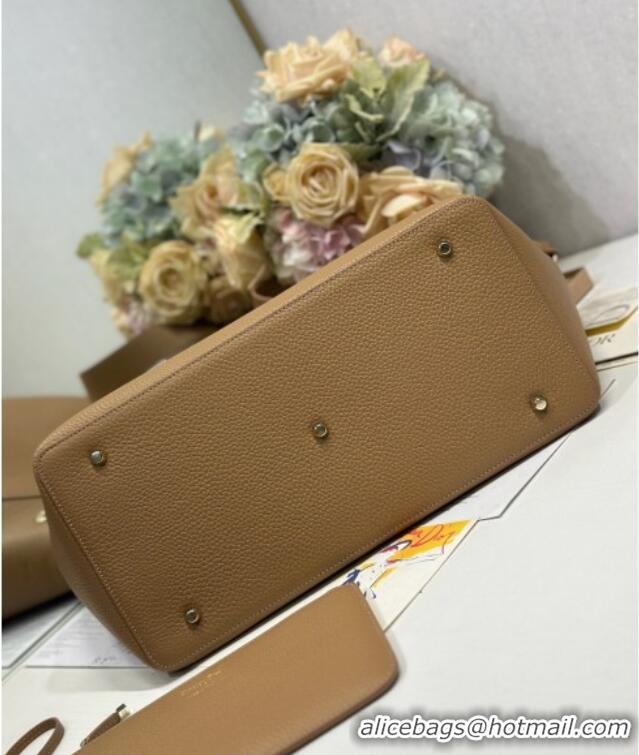 Top Design Dior Toujours Large Bag in Litchi Grained Calfskin D1188 Brown 2025