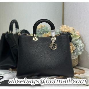 Luxury Cheap Dior Toujours Large Bag in Litchi Grained Calfskin 1188 Black 2025