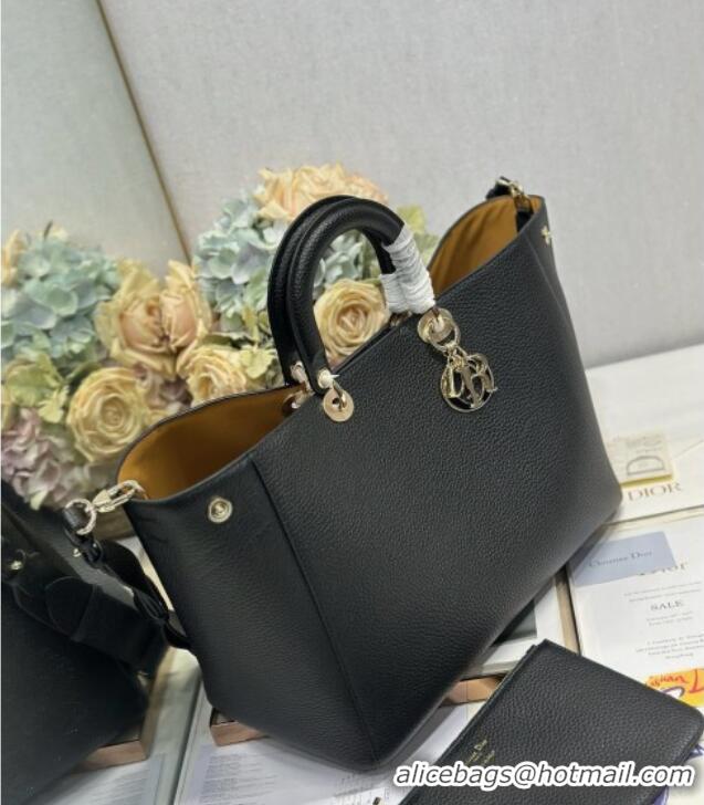 Luxury Cheap Dior Toujours Large Bag in Litchi Grained Calfskin 1188 Black 2025