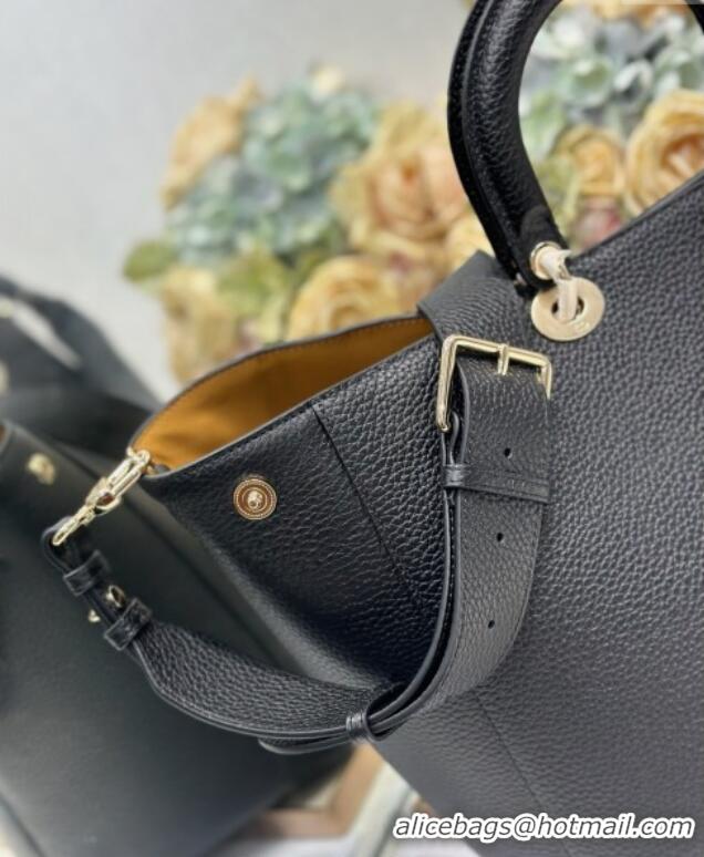 Luxury Cheap Dior Toujours Large Bag in Litchi Grained Calfskin 1188 Black 2025