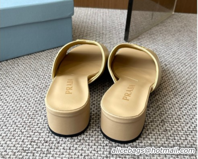 Good Looking Prada Padded nappa leather heel slides sandal 3.5cm Beige 2025 1XX711