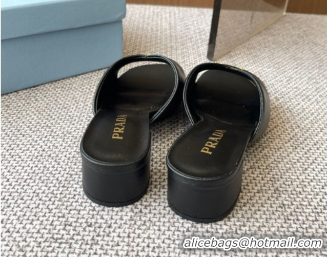 Unique Style Prada Padded nappa leather heel slides sandal 3.5cm Black 2025 1XX711