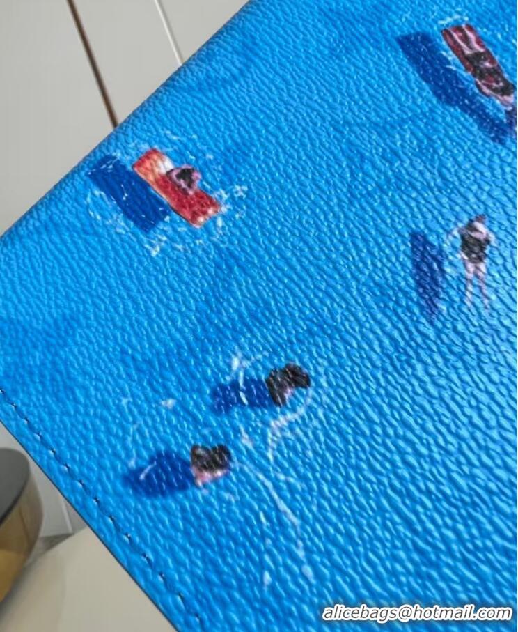 Promotional Louis Vuitton Monogram Canvas Passport Cover M14876 Pool Blue