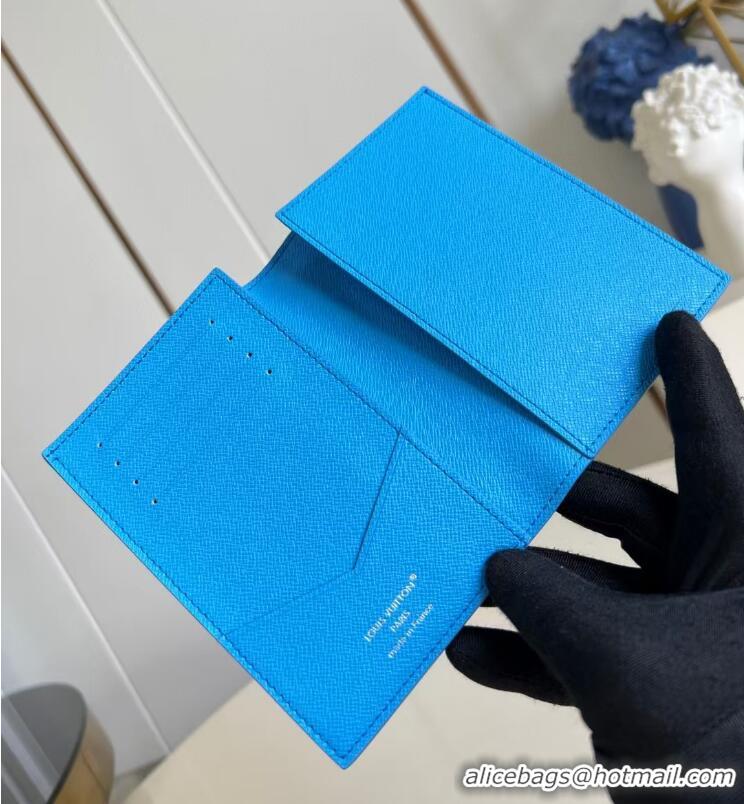 Promotional Louis Vuitton Monogram Canvas Passport Cover M14876 Pool Blue