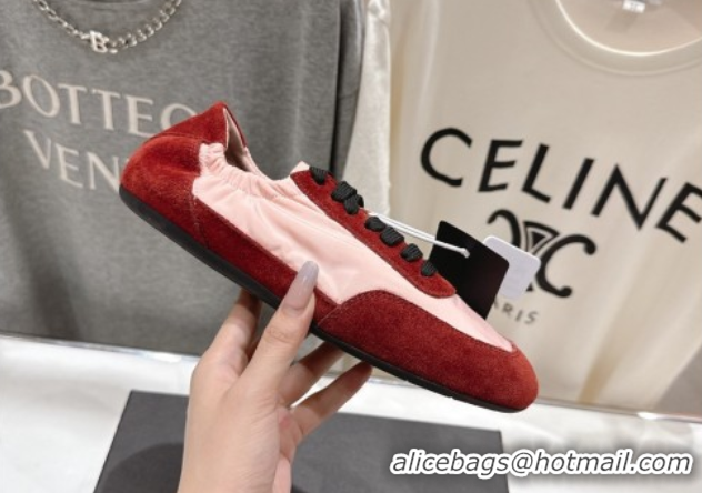 Sophisticated Prada Collapse Re-Nylon and suede sneakers Pink/Red 2025 1E959N