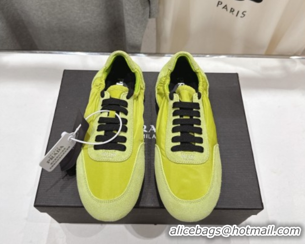 Popular Style Prada Collapse Re-Nylon and suede sneakers Green 2025 1E959N