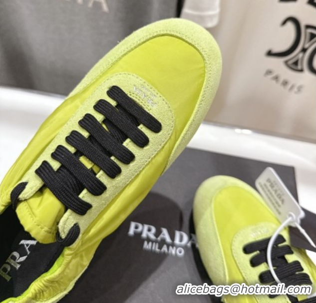 Popular Style Prada Collapse Re-Nylon and suede sneakers Green 2025 1E959N
