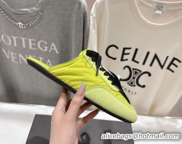 Shop Duplicate Prada Collapse Re-Nylon and suede mules Green 2025 1E989N
