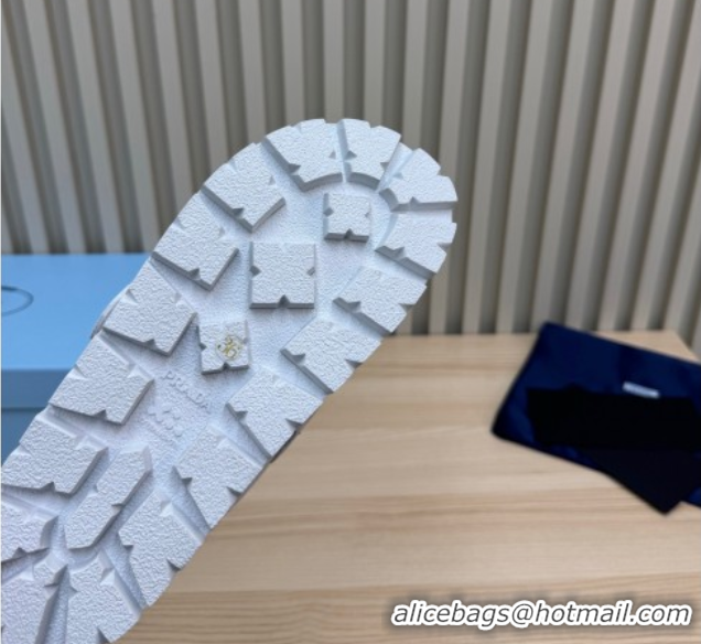 Unique Style Prada Suede Flat Mules with Buckle White 2025 PR071001