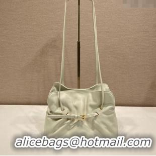 Buy Discount Prada Nappa leather shoulder bag with Buckle 1BG586 White 2025