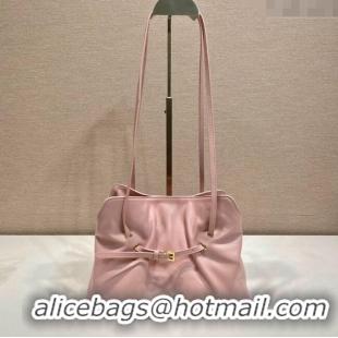 Cheap Design Prada Nappa leather shoulder bag with Buckle 1BG586 Light Pink 2025