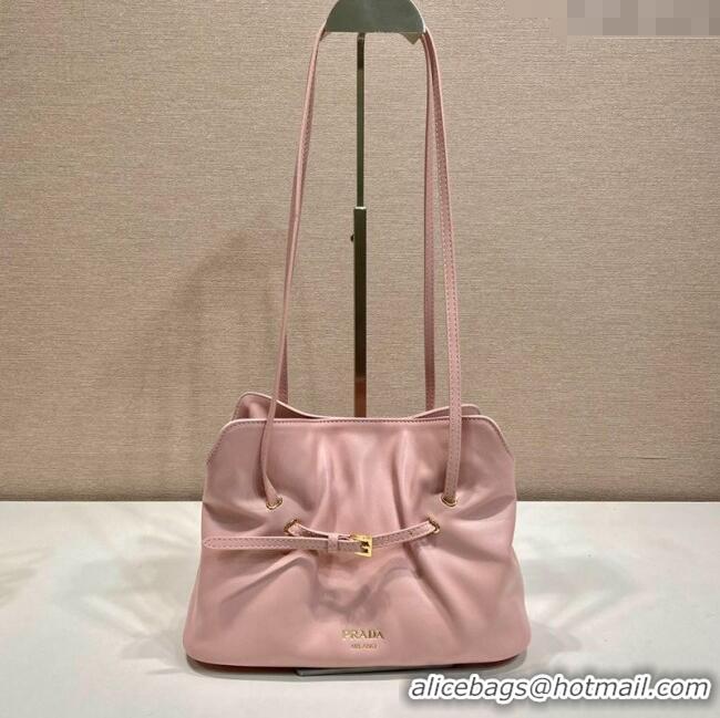 Cheap Design Prada Nappa leather shoulder bag with Buckle 1BG586 Light Pink 2025