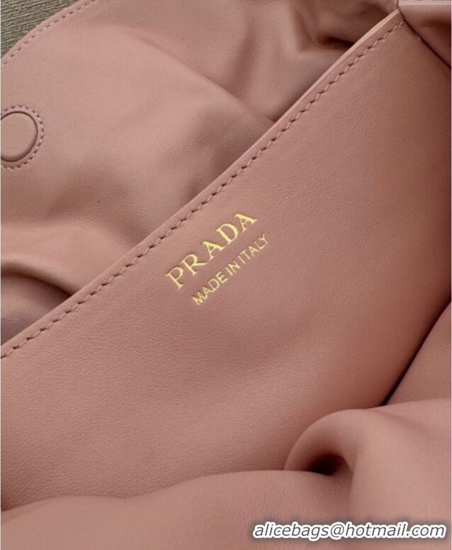Cheap Design Prada Nappa leather shoulder bag with Buckle 1BG586 Light Pink 2025