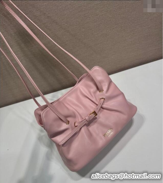 Cheap Design Prada Nappa leather shoulder bag with Buckle 1BG586 Light Pink 2025