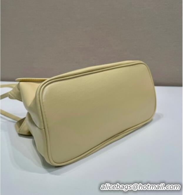 Luxury Discount Prada Nappa leather shoulder bag with Buckle 1BG586 Yellow 2025