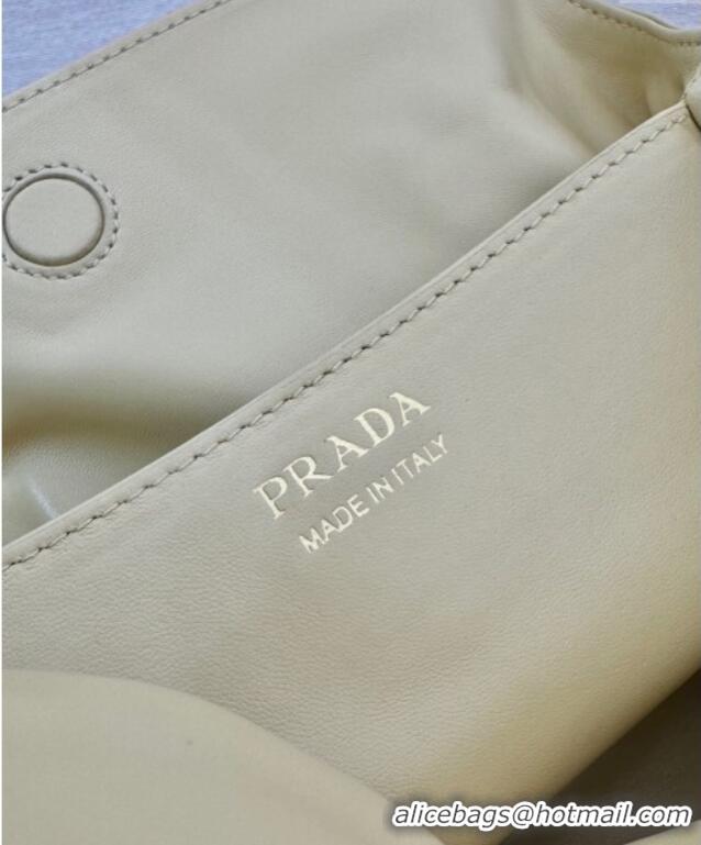 Luxury Discount Prada Nappa leather shoulder bag with Buckle 1BG586 Yellow 2025