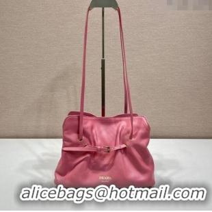 Well Crafted Prada Nappa leather shoulder bag with Buckle 1BG586 Pink 2025