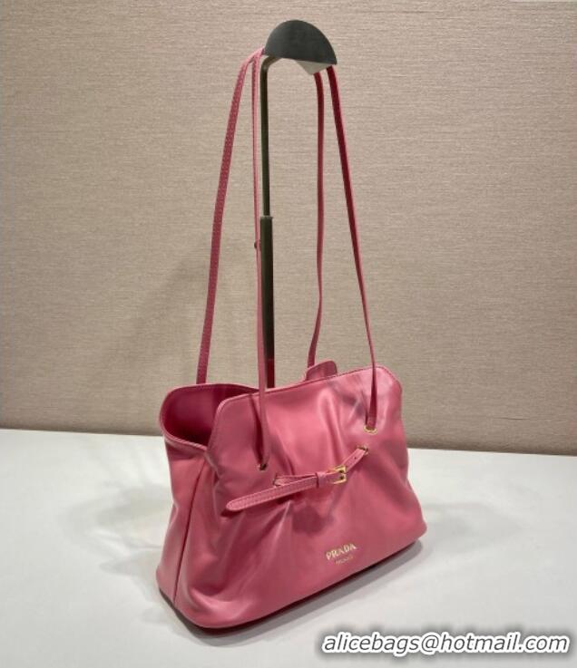 Well Crafted Prada Nappa leather shoulder bag with Buckle 1BG586 Pink 2025