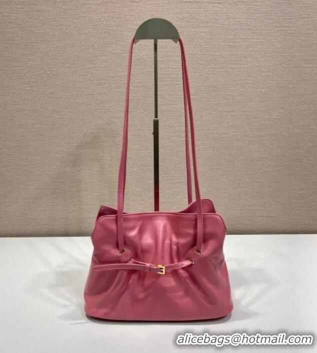Well Crafted Prada Nappa leather shoulder bag with Buckle 1BG586 Pink 2025