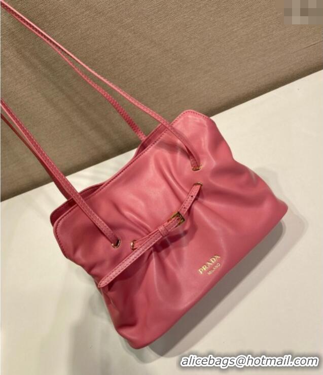 Well Crafted Prada Nappa leather shoulder bag with Buckle 1BG586 Pink 2025